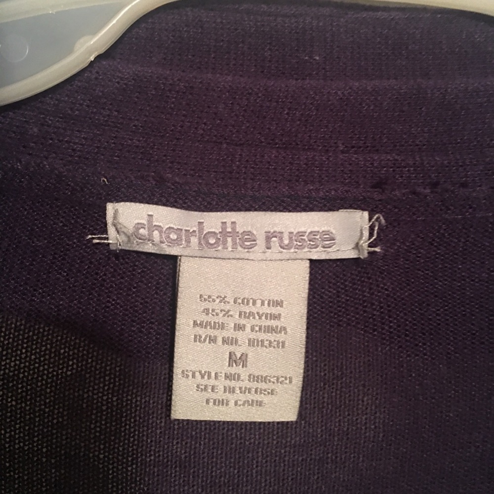 Charlotte Russe navy ruffled sweater size medium